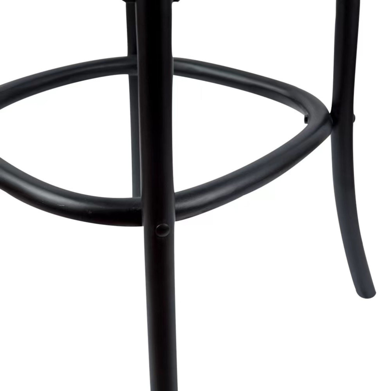 Aster Crossback Bar Stools Dining Chair Solid Birch Timber Rattan Seat - Black