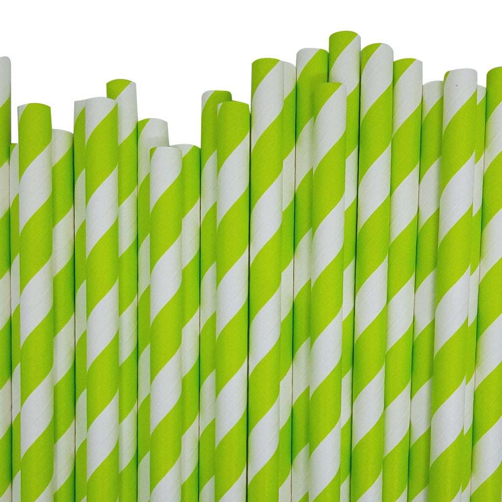 1000 Bulk Wholesale Pack Green White Drinking Straws Biodegradable Eco Paper Birthday Party Event Bistro Bar Cafe Take Away - Bring To Door 