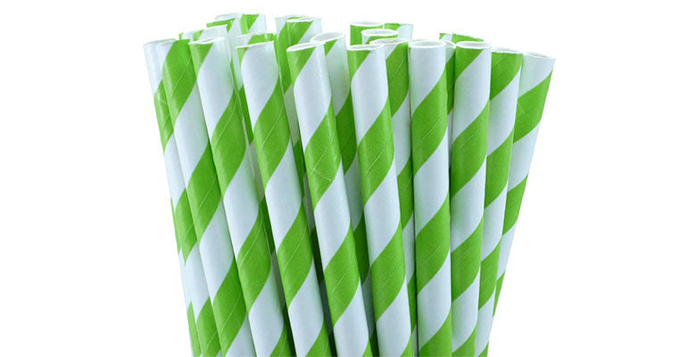 1000 Bulk Wholesale Pack Green White Drinking Straws Biodegradable Eco Paper Birthday Party Event Bistro Bar Cafe Take Away - Bring To Door 