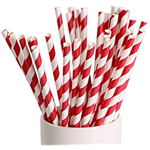 1000 Bulk Wholesale Pack Red White Drinking Straws Biodegradable Eco Paper Birthday Party Event Bistro Bar Cafe Take Away - Bring To Door 