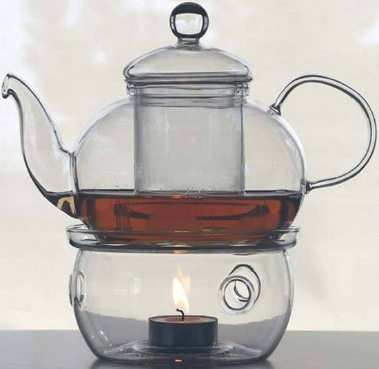 5 SetS of Gongfu Chinese Ceremony Tea Set - 6 Glass cups with Infuser and Tealight Candle Pot Warmer - Bring To Door 