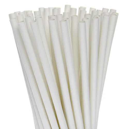 200 Pack White Drinking Straws Biodegradable Eco Paper Birthday Party Event Bistro Bar Cafe Take Away - Bring To Door 