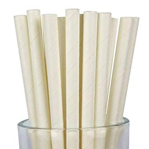 200 Pack White Drinking Straws Biodegradable Eco Paper Birthday Party Event Bistro Bar Cafe Take Away - Bring To Door 