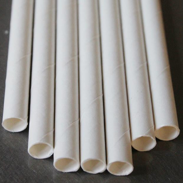 200 Pack White Drinking Straws Biodegradable Eco Paper Birthday Party Event Bistro Bar Cafe Take Away - Bring To Door 