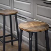 Thumbnail for VASAGLE Set of 2 Bar Chairs Steel Frame 65 cm Tall