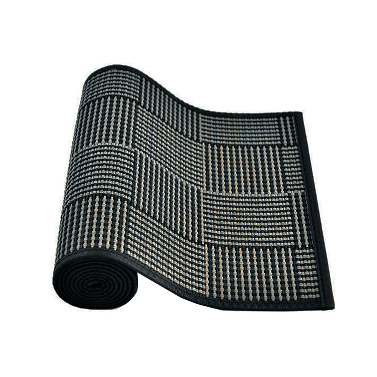 Louis Bamboo Table Runner Black Grey 140 x 33cm - Bring To Door 