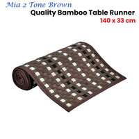 Thumbnail for Mia 2 Tone Brown Bamboo Table Runner 140 x 33cm - Bring To Door 