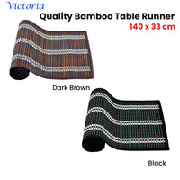 Thumbnail for Victoria Bamboo Table Runner 140 x 33cm Black Silver - Bring To Door 