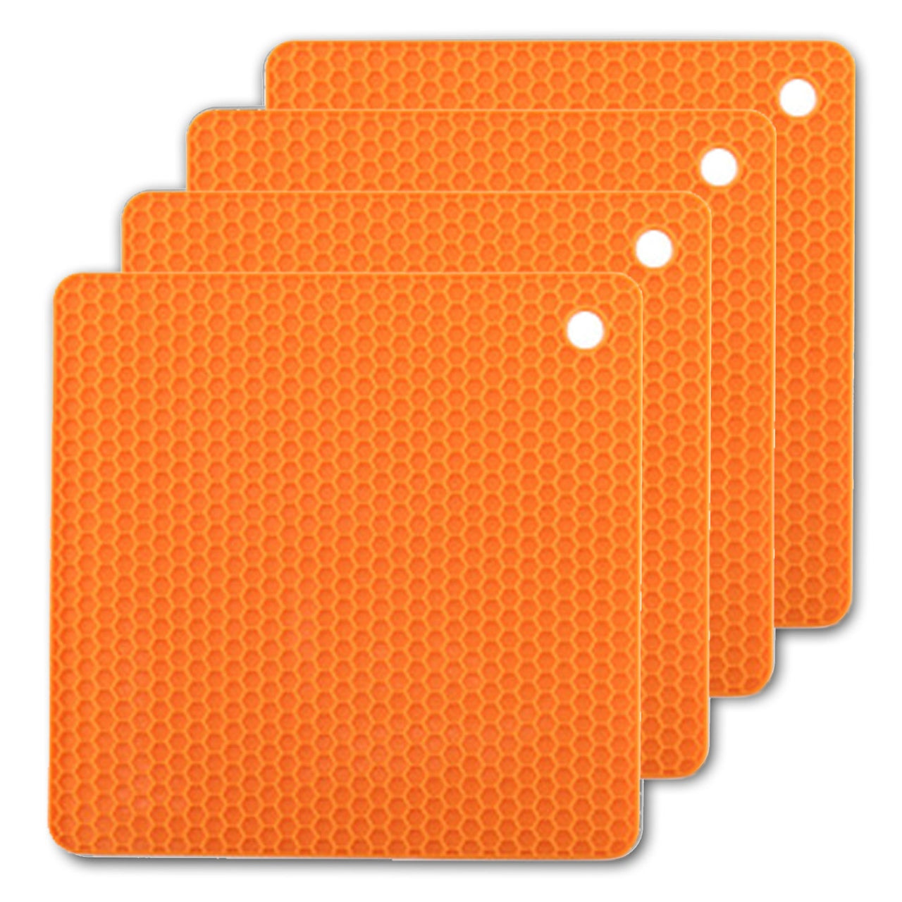 4 Pack Multi Purpose Silicone Insulation Mat Heat-Resistant Dishes Pads(Orange) - Bring To Door 