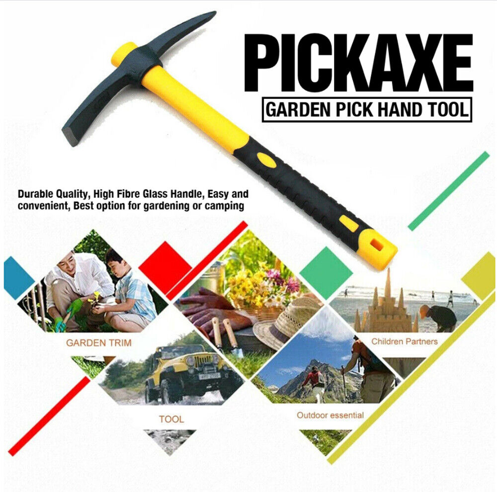 Mattock Outdoor Camping Mountain Fibreglass Handle Mini Pickaxe Garden Farm Tool - Bring To Door 