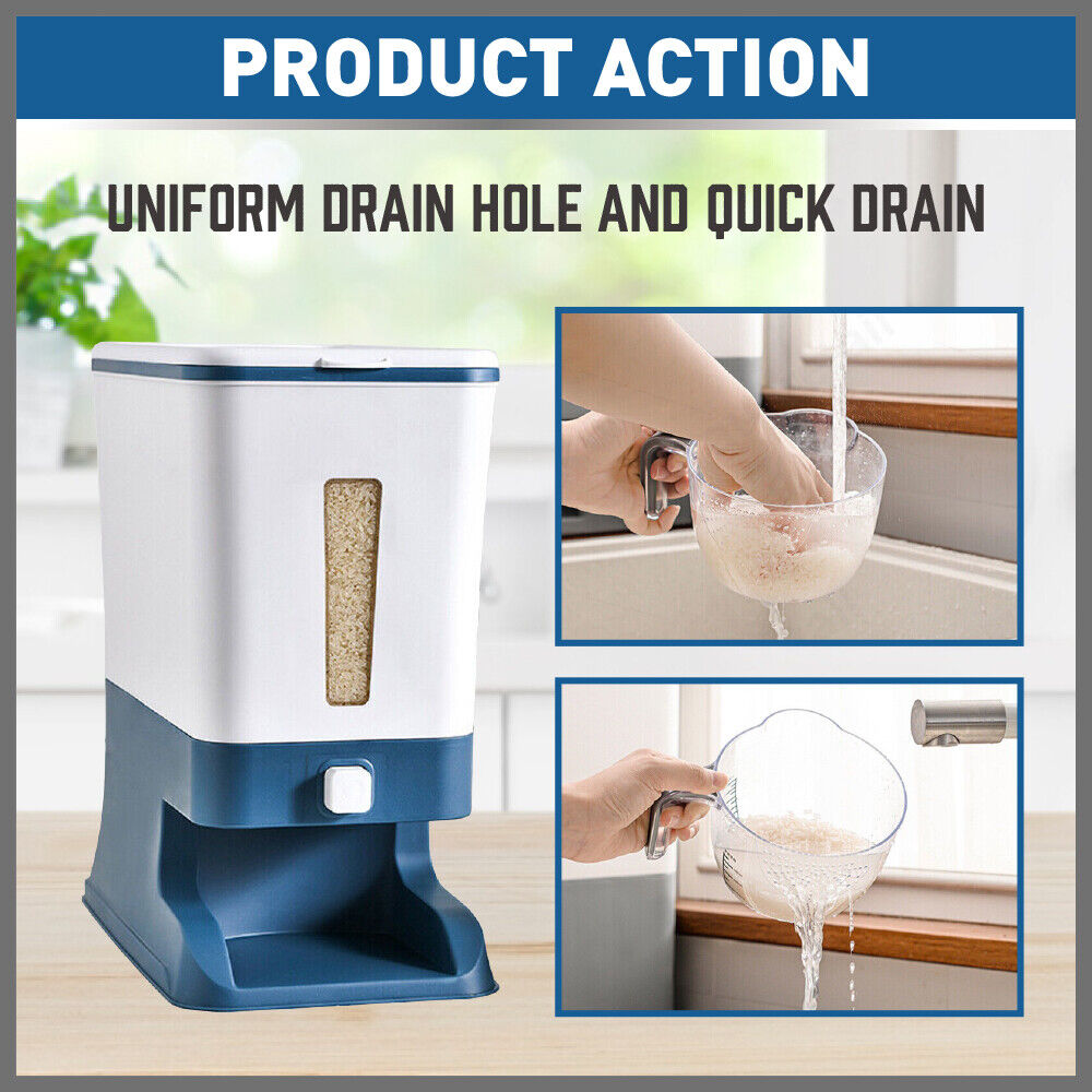 Auto Grain Case Cereal Dispenser Storage Box Kitchen Food Rice Container Cup - Bring To Door 