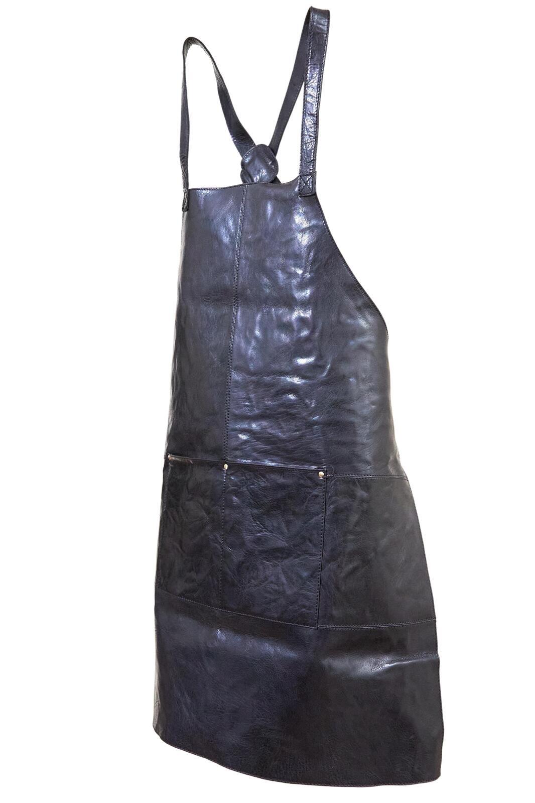 2x Pierre Cardin Professional Leather Apron Butcher Woodwork Barber Chef - Black - Bring To Door 