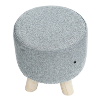 Thumbnail for Fabric Ottoman Foot Stool Rest Pouffe Footstool Wood Storage Padded Seat