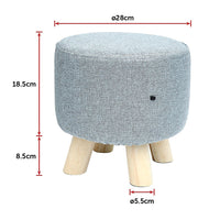 Thumbnail for Fabric Ottoman Foot Stool Rest Pouffe Footstool Wood Storage Padded Seat