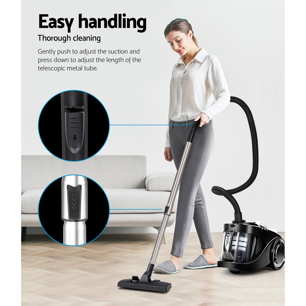 Devanti 2200W Bagless Vacuum Cleaner Black - Bring To Door 