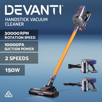 Thumbnail for Devanti Handheld Vacuum Cleaner Bagless Cordless 150W Gold - Bring To Door 