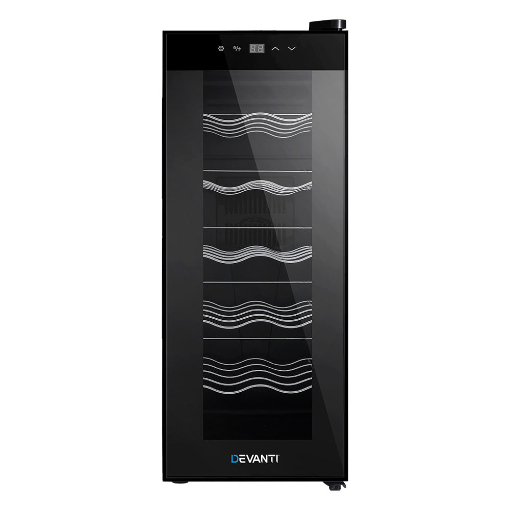 Devanti Wine Cooler Fridge 12 Bottles - Bring To Door 